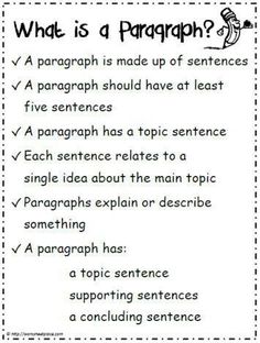 what is a paragraph worksheet for students to use in their writing skills