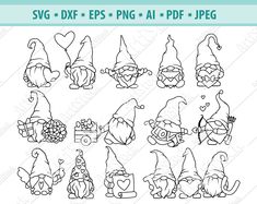 Hearts Svg, Gnome Svg, Gnome Clipart, Nordic Gnomes, Holiday Svg, Diy Gnomes, Gnome Patterns, Gnomes Crafts, Embroidery Fonts