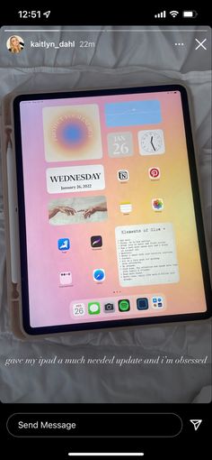 an ipad with stickers on the screen