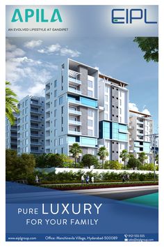 an advertisement for a luxury apartment complex