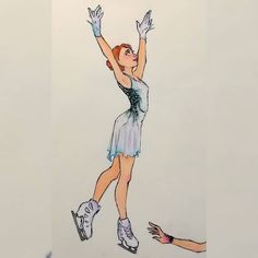 a drawing of a woman jumping up in the air