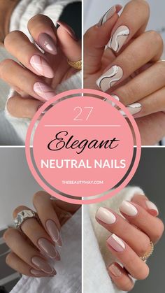 Neutral nails are versatile and timeless, making them a popular choice for various occasions. Here you'll find 27 beautiful nail designs! Classy Nails Neutral, Simple Elegant Nail Designs Classy, New Nail Trends 2024 Summer, Neutral Color Nail Designs, Neutral Nails Ideas, Pretty Neutral Nails, Neutral Vacation Nails, Elegant Neutral Nails, Simple Elegant Nail Designs