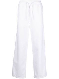 white cotton twill weave elasticated drawstring waistband mid-rise straight leg slip pockets to the sides rear patch pocket short side slits straight hem unlined Apc Clothing, Trousers White, City Shorts, Cotton Trousers, Twill Weave, Twill Shorts, Balenciaga Triple S, Dress Watch, Straight Leg Trousers