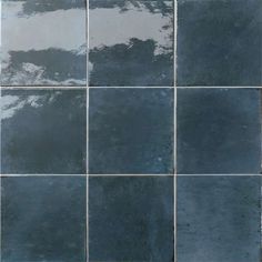 Zellij Distressed Porcelain Tile Blue Lake 6x6 for bathroom and shower Dark Blue Walls, Porcelain Wall Tile, Zellige Tile, Square Tile, Blue Bathroom, Blue Lake, Bathroom Tile, Handmade Tiles, Wall And Floor Tiles