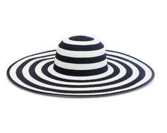 Giant Sunhat 6 Inch Brim Hat Striped Sunhat Wide Sunhat Summer Strawhat Black White Striped Hat6 inch brim straw hat. Has a wire on the brim edge, so that it never droops.Off-white and black strips of artificial straw sewn into a stripe pattern.Also available in Off-white and CaramelEasy-going everyday summer style! Adjustable Striped Brimmed Straw Hat, Striped Straw Hat With Curved Brim, Striped Wide Brim Straw Sun Hat, Striped Brimmed Summer Straw Hat, Striped Brimmed Straw Hat, Striped Flat Brim Hat For Summer, Beach Sun Hat For Kentucky Derby, Kentucky Derby Beach Cap Sun Hat, Striped Wide Brim Hat For Vacation