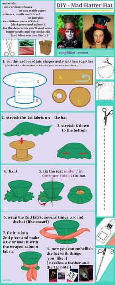 how to make a paper hat with pictures and instructions for the top part of it