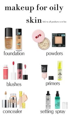 Makeup Ideas For Oily Skin, Good Primers For Oily Skin, Drugstore Makeup For Oily Skin, Drugstore Primer For Oily Skin, Oily Makeup Look, Best Drugstore Makeup For Oily Skin, Makeup Looks For Oily Skin, Makeup For Oily Face