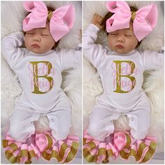 "100% COTTON This adorable customized outfit will have everyone in admiration of your little princess. This customized bodysuit is the perfect outfit for any occasion! Also offers an adorable large handmade ribbon bow with the perfect amount of sparkle and glam! The bodysuit is accented with matching handmade ribbon anklets (which are removable for easy cleaning and style changes, how awesome). The anklets offer the perfect fluffy look for your little one, which we receive endless compliments on Personalized Pink Onesie For Birthday, Personalized Pink Onesie For First Birthday, Pink Fitted Onesie For Birthday, Customizable Cute Pink Onesie, Fitted Pink Onesie For Gift, Fitted Pink Onesie As A Gift, Fitted Pink Onesie Gift, Pink Fitted Onesie As A Gift, Customizable Fitted Onesie