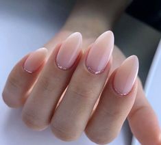 Oval Nails Designs, Latest Nail Designs, Bride Nails, Nail Designs Glitter, Pink Acrylic Nails, Oval Nails, Designs Ideas, Perfect Nails