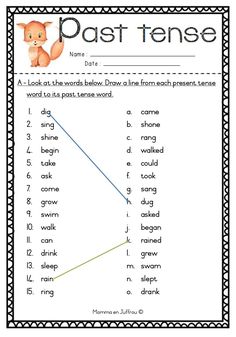 a worksheet for reading past tenses with pictures and words on the page