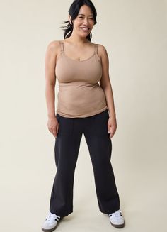 Skip laundry day with this bundle of buttery soft, super-stretch camis for nursing ease and pumping functionality. Simple dropdown claps give one-handed access, and the snug fit and overlapping slits keep your pump flanges in place. Keep covered and comfy as you pump at work or nurse on-the-go — this base layer gives ultra-light smoothing whether worn alone or layered under your favorite blouses or sweaters.  Buttery soft knit: second-skin feel with light support  Stretch level: high 92% nylon, 8% spandex Machine wash cold with like colors. Tumble dry low. Do not bleach or iron. Ideal for the end of pregnancy and postpartum  Fitted style with light smoothing Size S: 32C, 32D, 34B Size M: 32DD, 32F, 34C, 34D, 36A, 36B Size L: 34DD, 34F, 36C, 36D, 38A, 38B Size XL: 36DD, 36F, 38C, 38D, 38DD, Work Baby Showers, Nursing And Pumping, Pumping At Work, Or Nurse, Compression Wear, Baby Shower Dresses, Cozy Knit Sweater, Photoshoot Dress, Nursing Tops