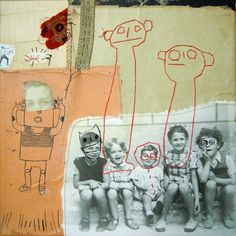 a collage of children's drawings and pictures