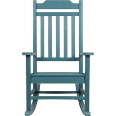 a blue rocking chair on a white background