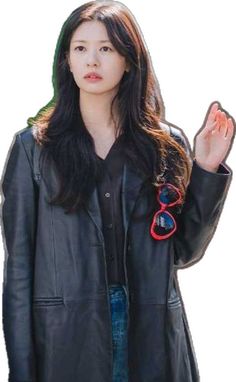 Casual Leather Outerwear, So Min, Jung So Min, K Drama, Next Door, The Chic, Chic Style, Leather Jacket, Collage