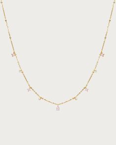 Silver Elysee Necklace in Pink - En Route Jewelry