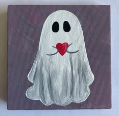 a painting of a ghost with a heart in its mouth