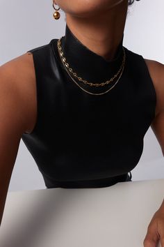 Stand out with our Angela layering Necklace! She's sleek, chic, and utterly luxurious – perfect for making a minimalist statement and layering. And, with her waterproof and tarnish-proof design, she won't ever let you down! Get ready to sparkle with Angela! …………………………………. D E T A I L S • Materials: 18k Gold Plating and Stainless Steel.• Length: 37cm (14 inches) + 41cm (16 inches) +extender 5cm (2 inches)• Width: 5mm + 2mm• This product is hypoallergenic, water and tarnish resistant Trendy Clavicle Chain Necklace For Layering, Trendy Everyday Clavicle Chain Layered Necklace, Trendy Clavicle Chain Layered Necklace, Minimalist Everyday Layered Necklace With Gold Chain, Modern Delicate Chain Layered Necklace, Minimalist Double Chain Layered Necklace For Parties, Chunky Chain Choker Jewelry For Layering, Elegant Everyday Double Strand Chain Necklace, Chic Tarnish-resistant Necklaces For Party