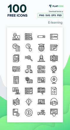 the 100 free icons are shown in black and white