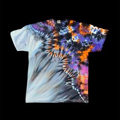 This shirt is an ice dyed scrunch gravity bolt shirt. The colors used are black, purple, and orange. These are long lasting procion fiber reactive dyes. Gildan Hammer t shirt has a soft feel Size- Unisex large Care instructions: Wash with like colors hot or cold, dry on low or air dry. SHIPPING Shipping is $5.00 via USPS First Class Mail (estimated 3-7 days) Upgrade to Priority Mail is additional $3 (estimated 1-3 days) RETURNS AND REFUNDS Returns for this item are shipped at the buyers expense. Tiki Head, Purple And Orange, Luau Party, Tie Dye Shorts