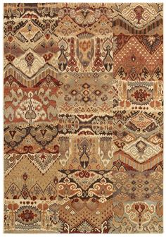 an area rug with many different colors and patterns