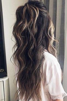 Half Down Ponytail, Down Ponytail, Half Ponytail, Long Face Hairstyles, Face Shape Hairstyles, Half Up Half Down Hair, Long Wavy Hair