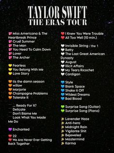 taylor swift's the eras tour poster for their upcoming album, which is out today