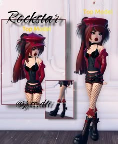 #dti #DTI #robloxdresstoimpress #roblox #dresstoimpress #black #red #redhair #rock #rockstar #rockandroll #outfits #fashion Dti Rock Star Fits, Dti Theme Popstars Vs Rockstars, Rockstar Dress Up, Rockstar Outfit Dress To Impress, Rock Star Dti Outfit, Rockstar Dti Outfit, Pop Star Vs Rockstar Dress To Impress, Dti Rock And Roll Outfit Ideas