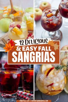 12 Delicious And Easy Fall Sangrias | Sangria Recipes Fall Drink Party, Sangria Mixed Drinks, Chardonnay Sangria Recipes, Cabernet Sangria Recipe, Fall Sangria Recipes Bourbon, Fall Drinks With Wine, Fall Harvest Sangria, Sangria Punch Bowl, Bridal Party Getting Ready Drinks