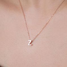 Make a statement of sophistication with our Z Initial Necklace in radiant rose gold. This personalized piece is the perfect gift for her, showcasing both style and sentimentality. • Finish: 925k Sterling Silver / Rose • It's dainty and can be worn every day • A special piece you'll treasure • High quality materials and attention to detail • Our jewelry is designed With Love In NY Rose Gold Initial Pendant Necklace As Gift For Her, Rose Gold Initial Necklace Pendant As Gift For Her, Rose Gold Sterling Silver Initial Necklace For Anniversary, Dainty Rose Gold Initial Necklace As Gift For Her, Minimalist 14k Rose Gold Necklace As Gift, Elegant Rose Gold Initial Necklace For Valentine's Day, Rose Gold Sterling Silver Initial Necklace As Personalized Gift, Rose Gold Sterling Silver Initial Necklace For Personalized Gifts, Personalized Rose Gold Sterling Silver Initial Necklace