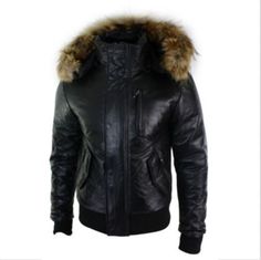 Men's Genuine Lambskin Leather Removable Fur Hood Unique Moto Black Coat Jacket Jacket is made of 100% real Genuine Lambskin Leather. Leather is our passion and  we source the best leather skins that are soft Napa Leather. All our products are  hand crafted in our workshops. Each jacket is hand checked before being shipped out.  This jacket is a designer fit according to our listed size chart. All Sizes are available, Jacket is made to order. Kindly choose or confirm your Jacket Size within 24 h Jacket With Fur Hood, Black Leather Jacket Men, Fur Collar Jacket, Mens Fur, Lambskin Leather Jacket, Womens Jackets, Real Leather Jacket, Black Puffer