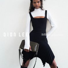 Dion Lee Pleated Asymmetrical Hem Dress, Black Crepe, Corset/Boning Structure For Secure Support. Australian Size 6/Us Size 2. Orig Retail $750.00. Asymmetrical Hem Dress, Dion Lee, Street Chic, Asymmetrical Hem, Fashion Poses, Hem Dress, Asymmetrical Dress, Fashion Pictures, High Fashion