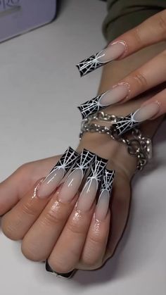 Quinceanera Nails, Halloween Acrylic Nails, Acrylic Nail Set, Hard Nails, Diy Acrylic Nails, Goth Nails, Grunge Nails, Girly Acrylic Nails, Dope Nail Designs