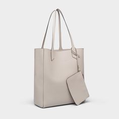 Classic Gray Leather Bag, Minimalist Tote Bag With Smooth Grain, Minimalist Smooth Grain Tote Bag, Classic Gray Rectangular Bag, Classic Gray Rectangular Bags, Luxury Soft Leather Gray Bag, Sleek Tote Bag For Daily Use, Gray Tote Shoulder Bag For Business, Gray Business Tote Shoulder Bag