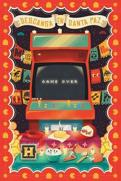 an old fashioned video game is shown in this illustration