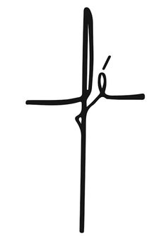 a black and white drawing of a cross with the word love written in cursive writing