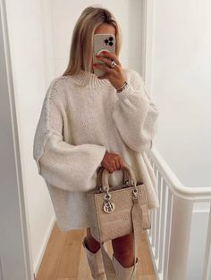 Fashion Loose Casual Knitted Pullover Sweater Chunky Knit Sweater Outfit, Sweater Cardigan Outfit, Chunky Pullover Sweater, Knit Sweater Outfit, Fall Sweaters For Women, Cardigan Outfit, Oversize Pullover, Pull Oversize, Sweater Outfit