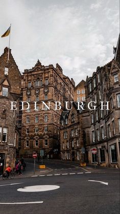 an old building with the words edinburgh over it