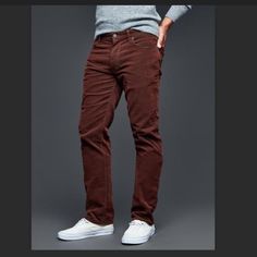 Questions? Leave A Comment Below! Burgundy Pants Men, Corduroy Pants Men, Burgundy Pants, Gap Men, Tan Pants, Corduroy Jeans, Burgundy Wine, Red Burgundy, Gap Pants