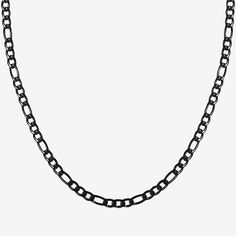 Features: Quick ShipJewelry Closure: Lobster ClaspMetal Color: BlackChain Length: 22 InchChain Width: 4 MillimetersChain Construction: FigaroCare: Wipe CleanMetal: Stainless SteelNecklace Type: Chain NecklacesCountry of Origin: Imported Figaro Chain Necklace, Figaro Chains, Figaro Chain, Watch Chain, Chain Necklaces, Chains Necklace, Jewellery And Watches, Mens Jewelry, Chain Necklace