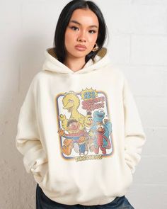 Sesame Street - 123 Sesame St Hoodie Everyday Activities, Sesame Street, Graphic Hoodies, Unisex Design, School Work, Dart, Pastel Pink, Combed Cotton, Kangaroo Pocket