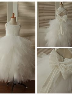 Princess Ankle-length Flower Girl Dress - Lace/Tulle Sleeveless - USD $69.99 Flower Girl Dress Lace, Cute Prom Dresses, Wedding Dresses For Girls, Bridal Party Dresses, Bridesmaids And Groomsmen, Gowns With Sleeves