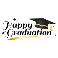 the happy graduation logo is shown