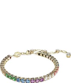 From Swarovski&#x2C; the Matrix Rainbow Crystal Round Cut Line Bracelet features:Line braceletPlated hardwareLobster claw closureApprox. 6.5" - 8.46" length Imported. Premier Jewelry, Rainbow Crystal, The Matrix, Rhinestone Jewelry, Sparkling Crystal, Dillard's, Accessories Branding, Charm Jewelry, Crystal Rhinestone