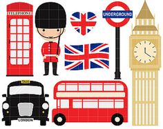 an image of london with british symbols