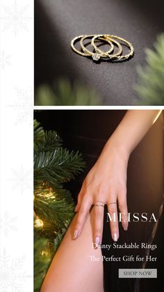 These rings are so easy to match and you can mix them with your other jewelry to create the cutest stack. Shop this ring set for your holiday gifts today! Make Your Own Ring, Minimalist Lifestyle, Christmas Gift Guide, Holiday Jewelry, Ring Collections, Minimalist Outfit