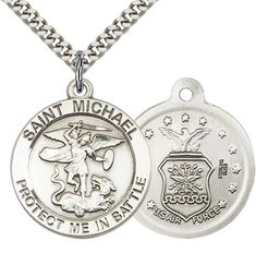 Sterling Silver St. Michael the Archangel Pendant Saint Medals, St Michael The Archangel, Michael The Archangel, Divine Protection, Saints Medals, Patron Saints, St Michael, Curb Chain, Dates