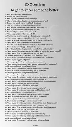 Things To Ask To Get To Know Someone, Black Foods, Text Conversation Starters, Questions To Get To Know Someone, Deep Conversation, Relationship Things, 50 Questions