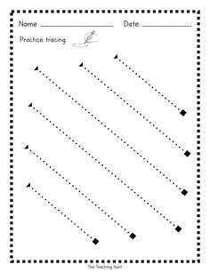 a printable worksheet with lines and dots