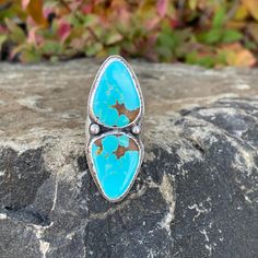 Big Two Stone Turquoise Ring Wide Band Size 7 US – Sangria Silver Designs Sterling Silver Rings Bands, Stone Work, Silver Band Ring, Wide Bands, Stone Rings, Turquoise Ring, Band Rings, Sterling Silver Rings, Initials