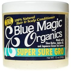 Blue Magic Originals Super Sure Gro For 100% Natural Styles Hair And Scalp Conditioner, 12 oz;UPC:075610166101 Blue Magic Hair Grease, Grease Hairstyles, Natural Conditioner, Blue Magic, Promote Healthy Hair Growth, Magic Hair, Natural Styles, Scalp Conditions, Hair Food